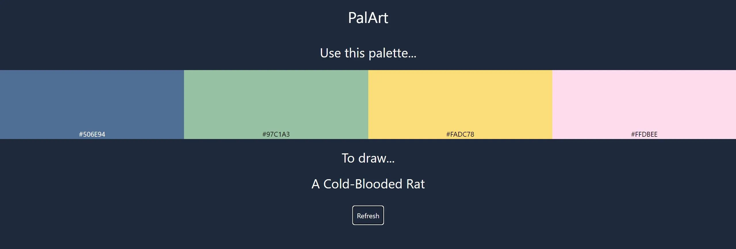 The PalArt demo with a palette