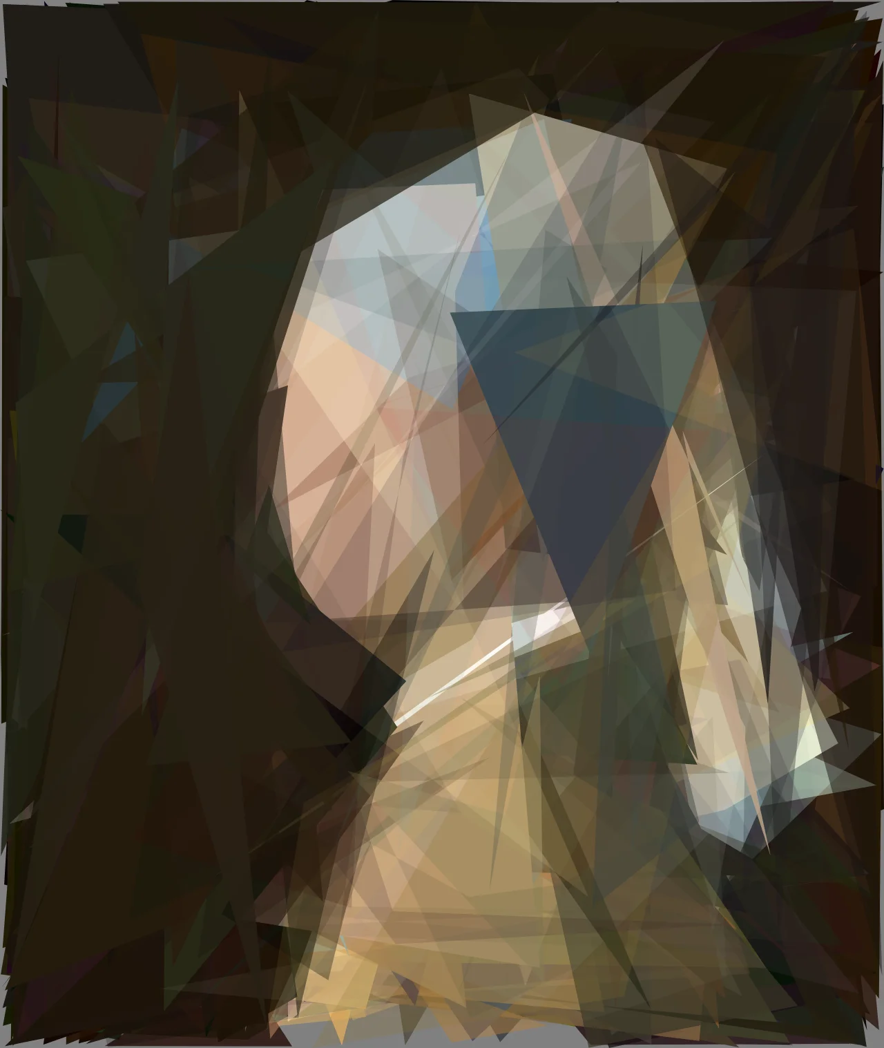 An abstract version of Girl with a Pearl Earring by Vermeer